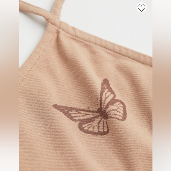 H&M NWT Women’s Halterneck Bodycon Dress Beige/butterfly Size Medium - Picture 6 of 8